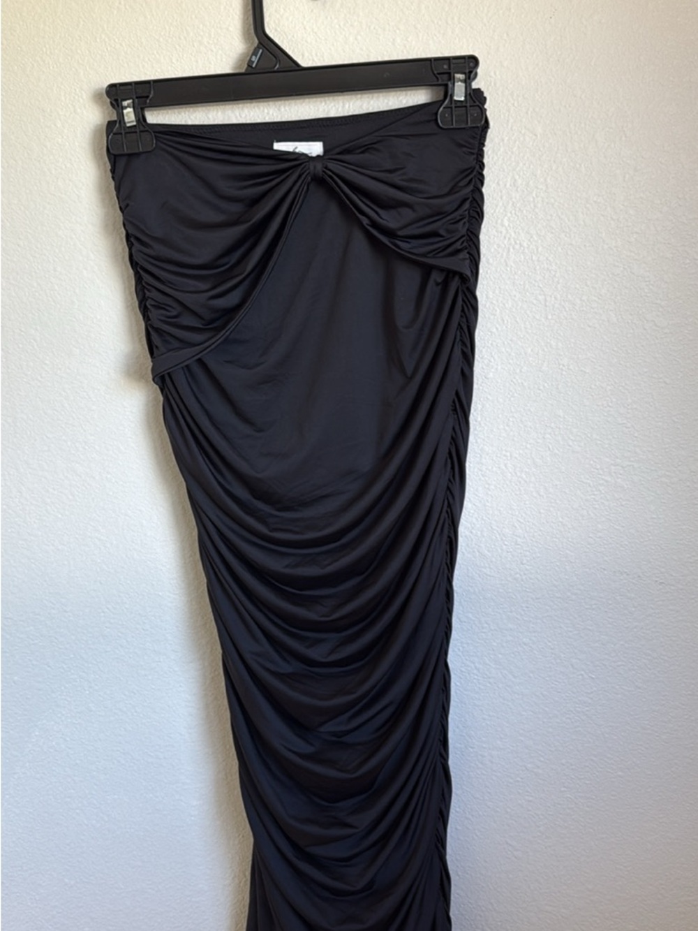 Women’s Black Ruched maxi Skirt